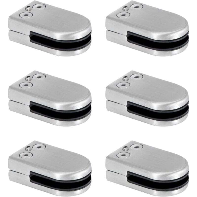 Pince à verre, pince à verre en acier inoxydable, supports de pince à verre réglables de 6 à 8 mm avec fixation à dos plat pour balustrades et rampes