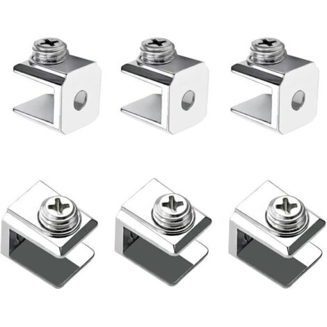 Pince à verre réglable en alliage de zinc – lot de 6 pinces pour vitrages de 3 à 8 mm, avec vis incluses