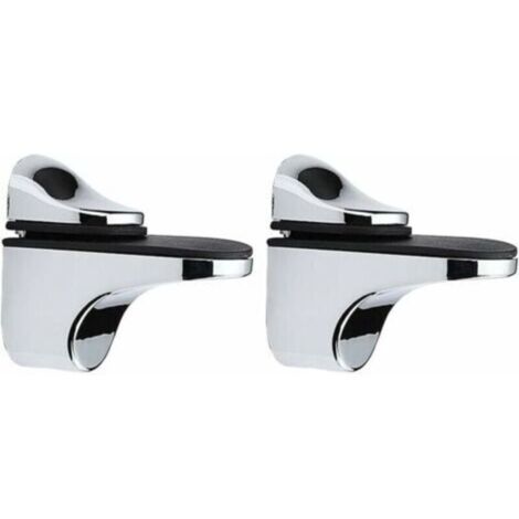 Pince à verre réglable, support d'étagère en verre pour planches de verre et de bois de 3 à 21mm d'épaisseur (argent), 2 pièces