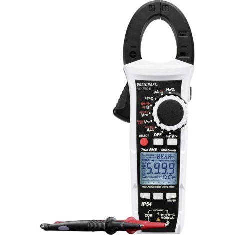PINCE AMPÈREMÉTRIQUE, MULTIMÈTRE VOLTCRAFT VC-750 E NUMÉRIQUE ETALONNÉ SELON: D'USINE (SANS CERTIFICAT) PROTÉGÉ CONTRE