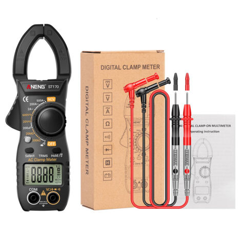 Pince Ampèremétrique Numérique 500A AC/DC – Multimètre 2000 Counts, Ouverture Mâchoire 30 mm, Mesure Tension, Capacité et Continuité