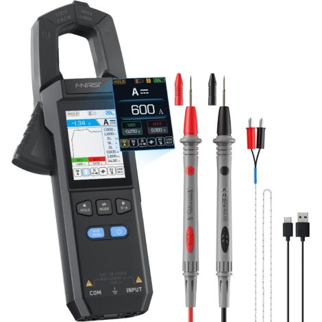 Pince ampèremétrique numérique DMC-100, 9999 points, True RMS, mesure la tension NCV, AC/DC, le courant, la continuité, la capacité, la résistance de la diode et la température.