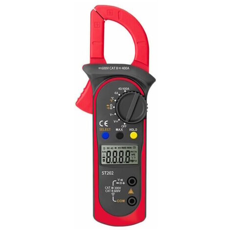Pince Ampèremétrique Numérique, Multimètre de Mesure Automatique et Voltmètre, Mesure Testeur de Tension, Courant Alternatif, Résistance, Continuité, Test de Diodes