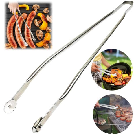 Pince Barbecue à roulettes-Taille 40cm - pour Cuisine, Barbecue et plancha, ustensile de cuisine extérieure et intérieure Pince BBQ à retourner, OUYLAF