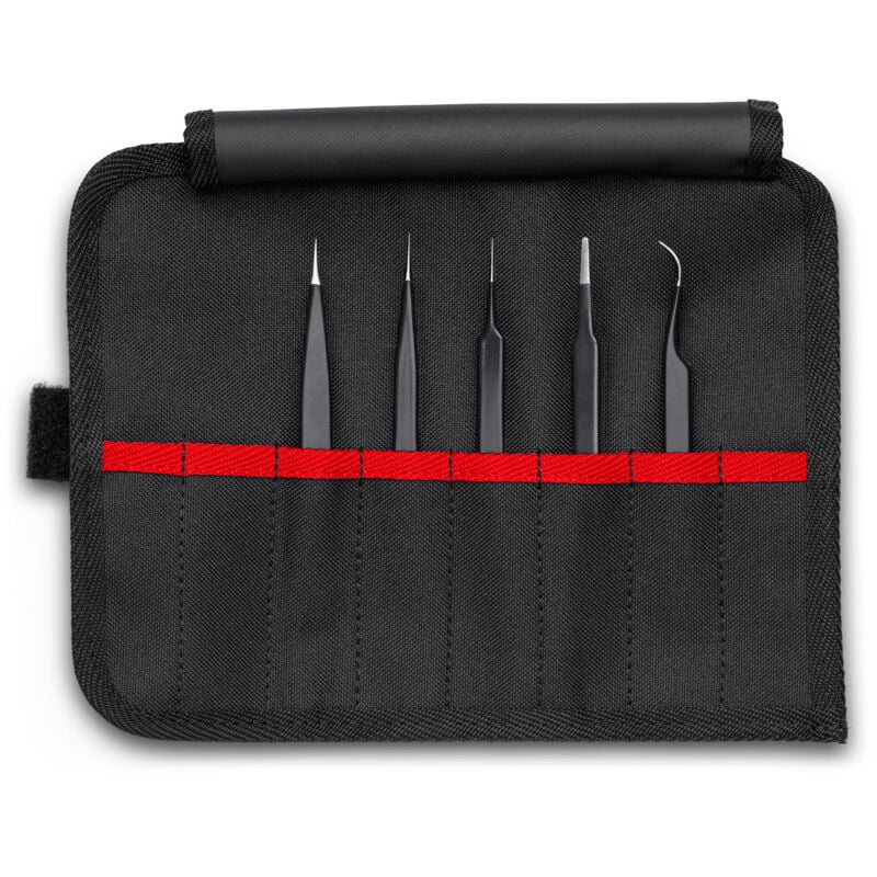 92 00 01 esd Set de brucelles universelles 5 pièces pointue, fine, extra mince 128 mm - Knipex