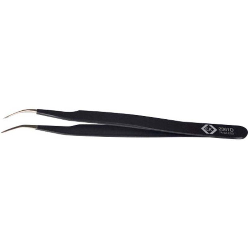 C.K T2361D antistatique (ESD) Pince brucelle ESD 7a SA-ESD pointue, courbée, fine 120 mm