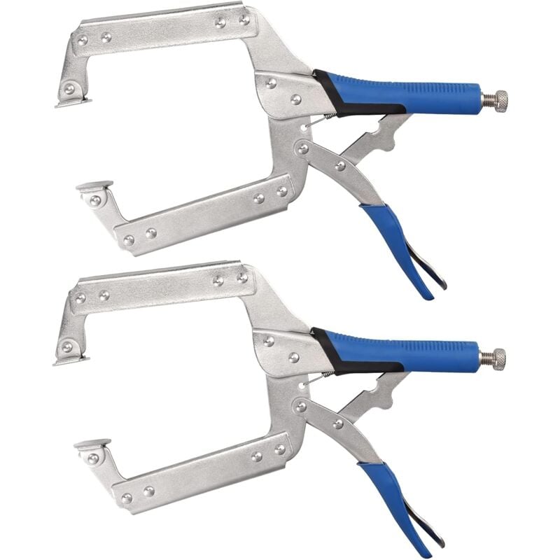 Pince C Clamp 2pcs Pince-Étau Robuste 14" Pince en C en Acier avec Vis Réglable Poignée en Caoutchouc et Levier à Dégagement Rapide Outil de Serrage