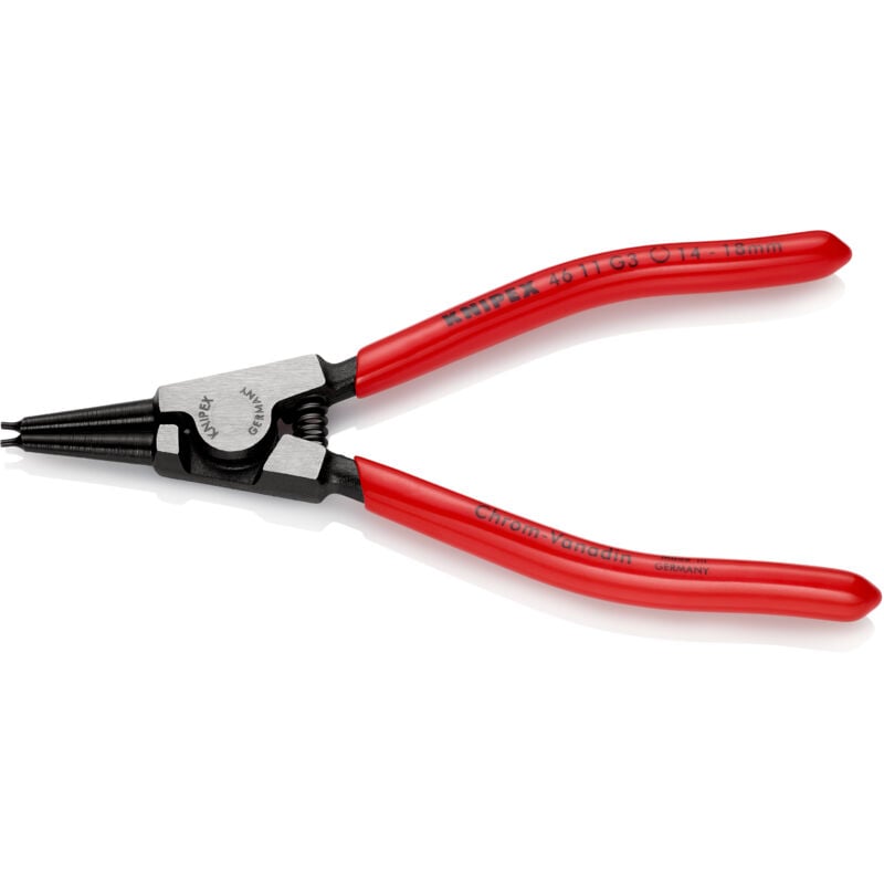 Knipex - 46 11 G3 Pince pour circlips pour colliers d'étranglement d'arbre gainées en plastique noire atramentisée 140 mm