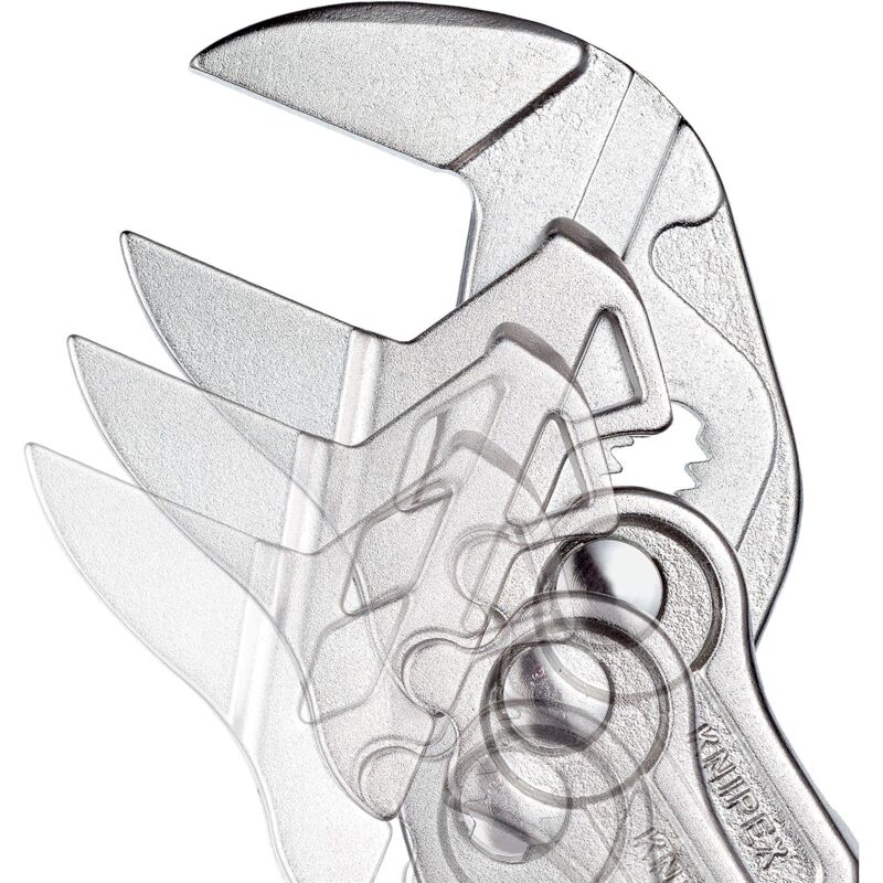 2 PCS Pince-clé, chromée, 260 mm, pince en continu jusqu'à 52 mm, réglage fin par bouton-poussoir, clé réglable, remplace clés plates