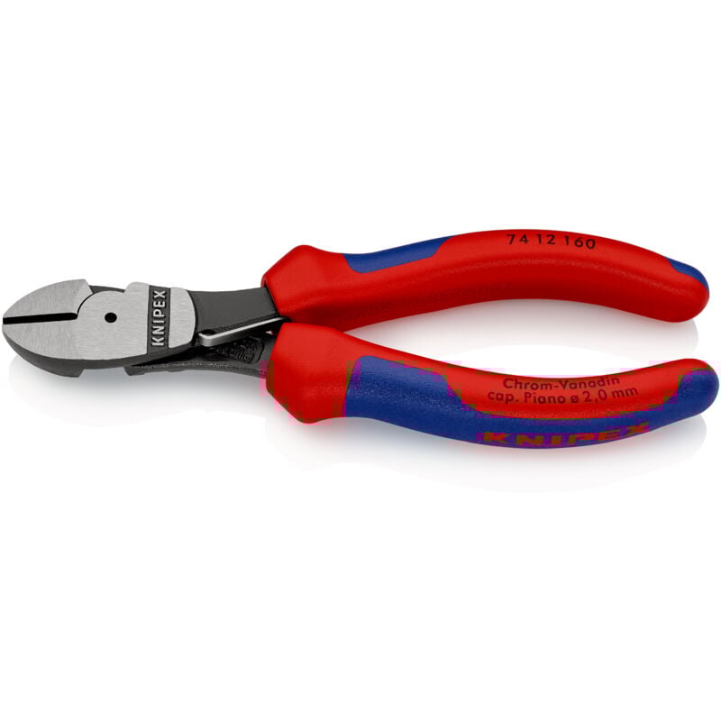 Knipex - Pince coupante diagonale à forte démultiplication avec facette 74 12 160 160 mm 1 pc(s)