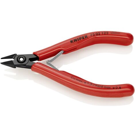 Pince coupante latérale d'électronicien, tête brunie, à facette, Long. 125 mm