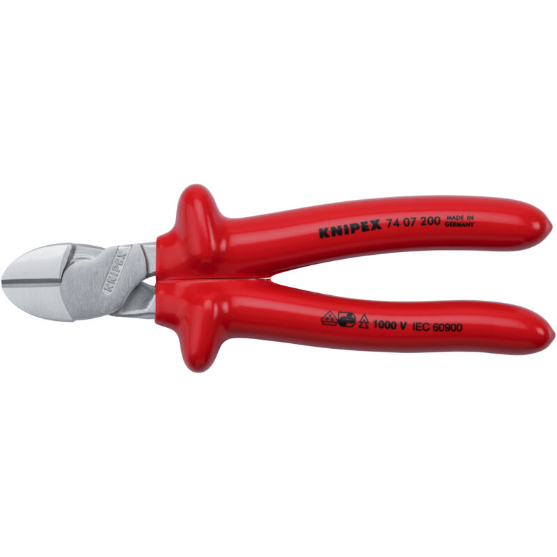 Knipex - Pince coup. diagonale à forte démultipl. din iso 5749 l. 200 mm vde forme 0 plongée isolée