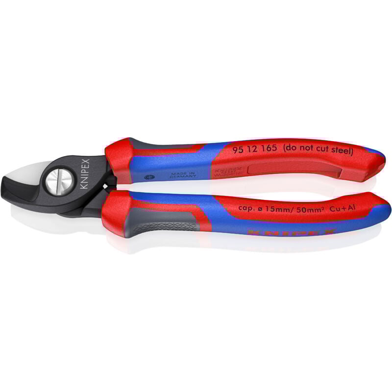 Knipex - 95 12 165 Pince coupe-câbles Adapté pour (technique d'isolation) câbles en alu et en cuivre, à 1 ou plusieurs fi