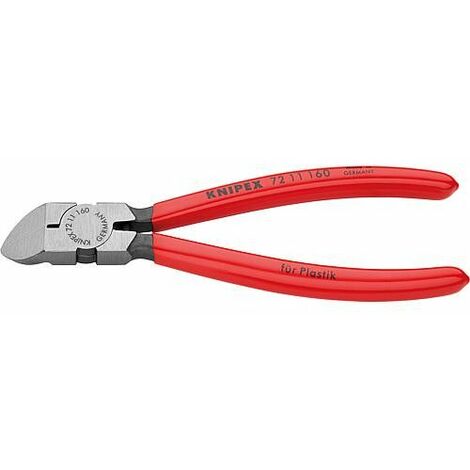 Pince coupante diagonale platique polie revetement plastique Longueur 160mm 45°lame coudee