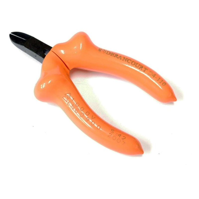 Pince coupante inclinée à ras isolée 1000V orange 110mm DERANCOURT