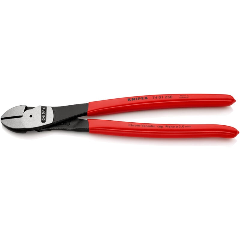 Knipex - Pince coupante diagonale à forte démultiplication avec facette 74 01 250 250 mm 1 pc(s)