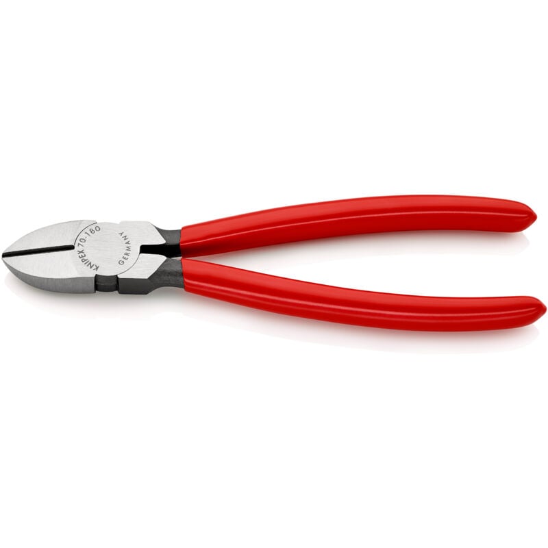 Knipex - 70 01 180 Pince coupante de côté gainées en plastique noire atramentisée 180 mm