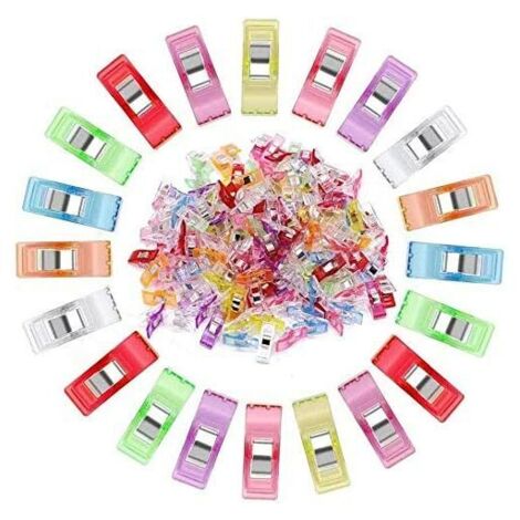 COSTJJ Pince Couture - 108 Pièces Clips de Couture - Pinces Polyvalentes - Clips à Couture pour Travaux Manuels - 9 Couleurs Lumineuses