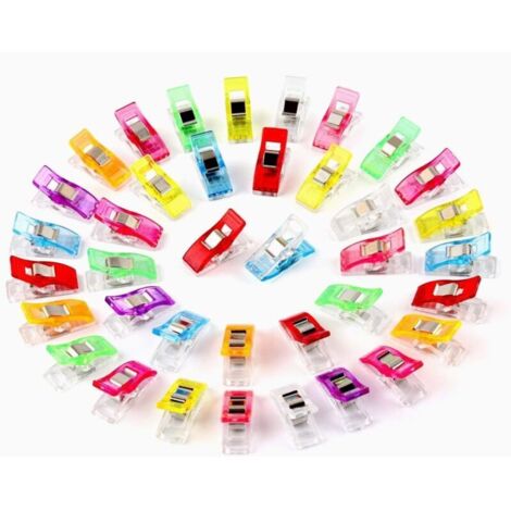 Pince Couture Clip, 60pcs Pinces de Couture Multicolores en Plastique Clips, Mini Taille et Portable, Clips Pinces en Plastique pour Reliure Artisanat, Accessoires de Couture (2.71.01.5cm)