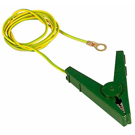 Pince crocodile de connexion terre avec câble de 1 mètre pour clôtures électriques