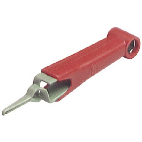 Pince crocodile fine 1 A rouge SKS Hirschmann 931272101 Plage de serrage max.: 4 mm Longueur: 54 mm 1 pc(s) - rouge