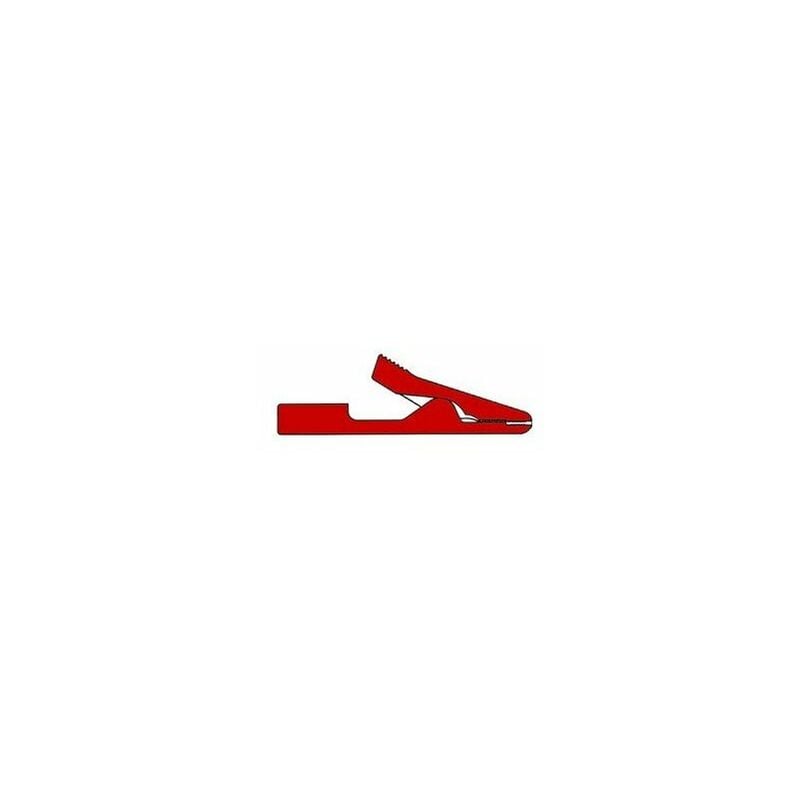 Pince crocodile isolee 2mm - rouge (ma1)
