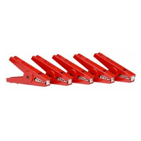 Pince crocodile rouge paquet de 5