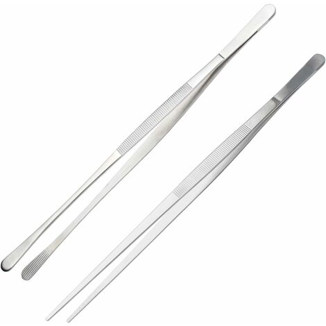 Pince Cuisine,Triomphe Pince Cuisine INOX,Pince Cuisine Grande,Pince Precision Cuisine,Pince Épiler Cuisine,Pinces à Barbecue pour La Cuisson,Pince Plate Cuisine,2 Pièces,30cm