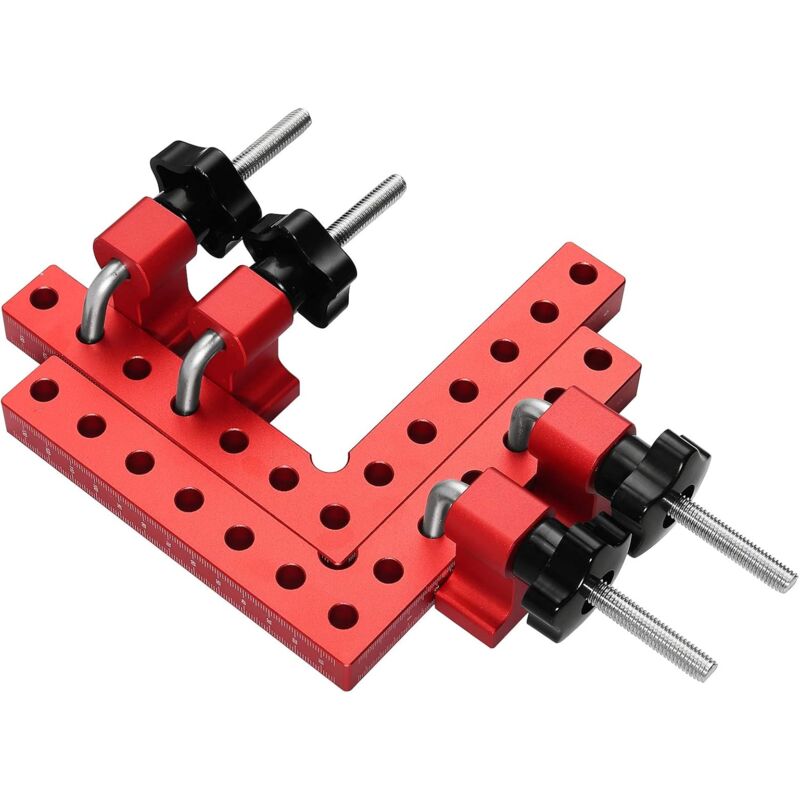 Soekavia - Pince d'angle de positionnement 90 degrés Carrés de positionnement 140X140mm Règle de positionnement en alliage d'aluminium Pince à angle