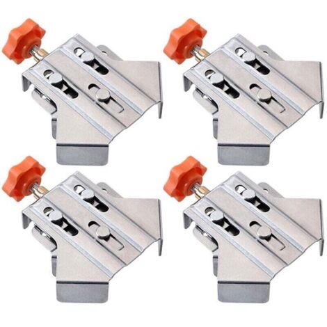 Pince d’angle droite 90° en acier inoxydable – Lot de 4 fixateurs robustes pour assemblage bois et métal