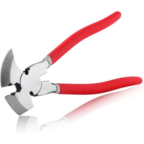 Pince de clôture de 24,1 cm avec marteau, étau, pince coupante pour clôture, agrafes, outil d'étirement de clôture, coupe-boulons robuste pour serrures, pince à tordre de fil de sécurité