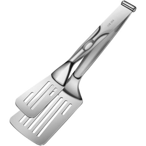 Pince de cuisine 2 en 1 en acier inoxydable, spatule de cuisson multifonctionnelle avec conception détachable, pince à griller antidérapante pour griller, cuire, faire cuire au four et rôtir