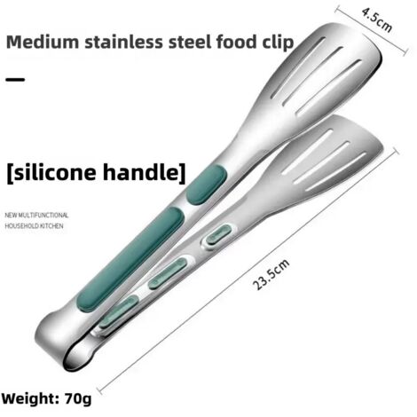 Pince de cuisine antidérapante en acier inoxydable, idéale pour les viandes, les salades et le pain, parfaite pour les barbecues et les buffets. Ustensile de cuisine - AquaForge