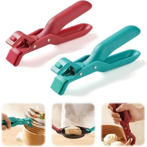 Pince de cuisine en silicone multi-usages - Clip anti-brûlure - En silicone antidérapant - Isolation thermique - Clip anti-brûlure