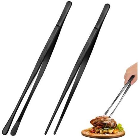 Pince de Cuisine - Inox - 25.5cm - Antidérapante - Résistante à la chaleur - Set de 2