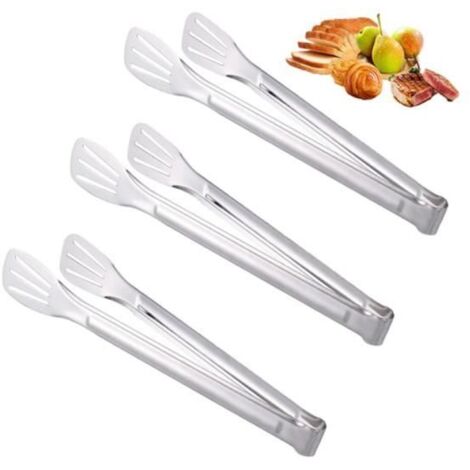 Pince de cuisine - Inox - 3 pièces - 23,5 cm - Multifonction - Antirouille