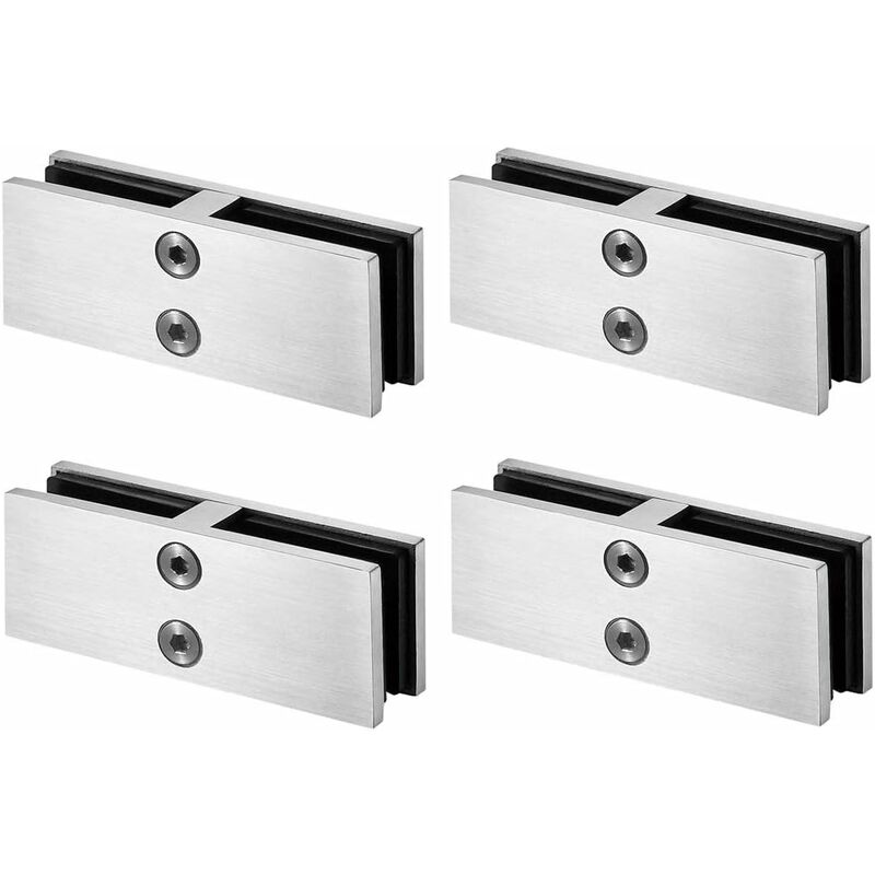Pince de fixation pour balustrade en verre - En acier inoxydable 304 - Pour balustrade en verre - Clture de piscine (4, 180 degrés)
