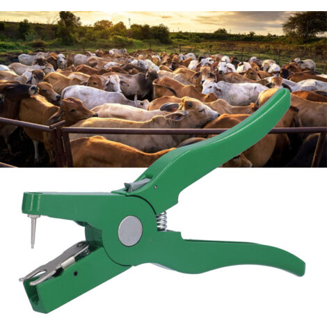 Pince de marquage Ear Tag Pliers en aluminium pour bovins, ovins, porcs : modèle vert durable (266g), applicable pour tags d'élevage - pratique et résistante