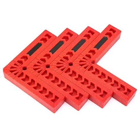 Pince de Positionnement À 90 degrés L Type Pinces À Angle Droit Outil de Travail Du Bois Localisateur Auxiliaire Titulaire D'Angle de Règle Carré En Plastique Pour Les Charpentiers[4Inch]