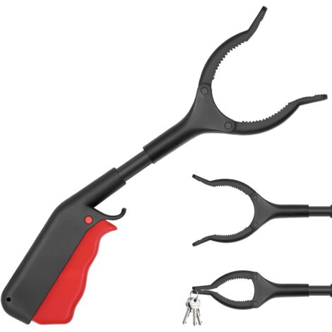 Lot De 2 Pinces Ramasse-Objet - Pince Télescopique Extension 81cm - Tête Rotative à 90° Pince à Crochets Avec Pointes Magnétiques - Pince Pour Ramasser Sans Se Baisser - Pince Attrape Tout