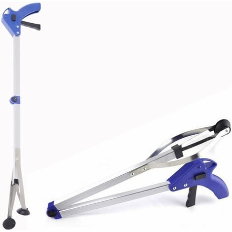 Pince de Préhension Pliage Télescopique, Pince en Aluminium pour Ramasse Déchets Ordures Large Objects