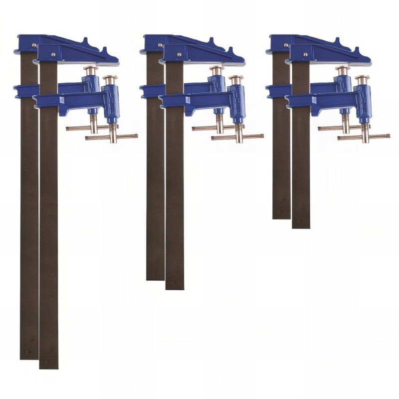 6 serre-joints à pompe 35 x 8 mm - 2 x l. 60 cm, 2 x l. 80 cm, 2 x l. 100 cm de type f - 99981 Piher