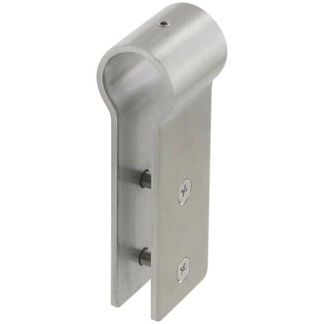 Pince de serrage - Pour panneau d'épaisseur maxi : 10 mm - Décor : Satiné - Epaisseur : 3 mm - Hauteur : 112 mm - Largeur : 40 mm - Matériau : Inox 304 - Pour tube de diamètre : 25 mm -
