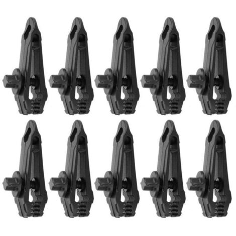 Pince de tente de camping légère en forme de dents, pince de tente extérieure, meubles quotidiens en plastique portables noirs à