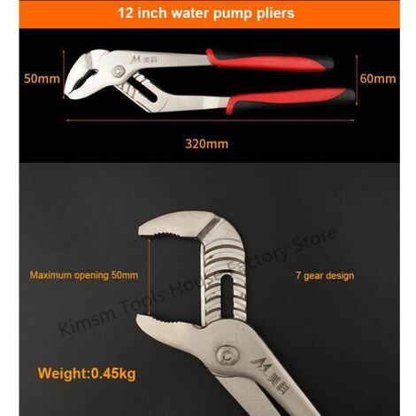 Pince de tuyau'eau multifonctionnelle , pince de pompe à eau domestique, tuyau régla 12 inch