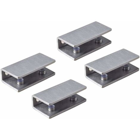 Pince de Verre à Effet D'acier Inoxydable 304 pour Balustrades de Main Courante, Pince de Fixation en Verre Support de Pince en Verre Fixé au mur / au sol, Verre D'épaisseur Adaptatif Triomphe 8-12MM