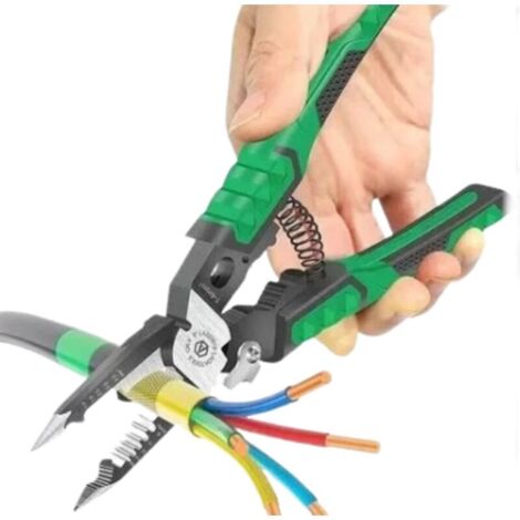 – pince d'électricien 9 en 1 multifonctionnelle pour dénuder les fils, coupe-cable, sertissage de terminaux, outils manuels