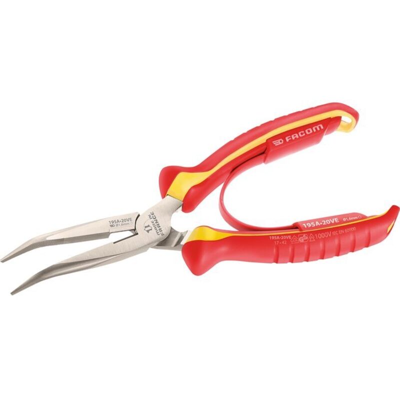 Facom Pinces demi rondes becs longs isolées 1000 Volts .20VE