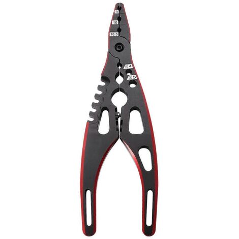 Pince multi-outils professionnelle en métal, noire et rouge