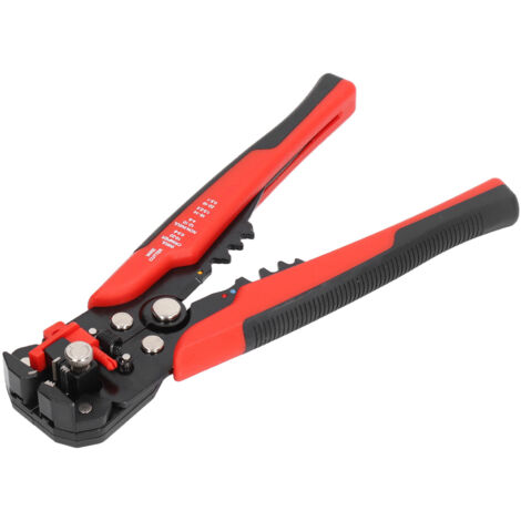 Pince multifonction automatique 8 pouces : sertissage, coupe et dénudage fil - Conception ergonomique pour bricolage et professionnel, couleur rouge.